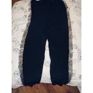 RARE VINTAGE 80's FABRICE CELEB DESIGNER BLACK BEADED FRINGED PANTS!